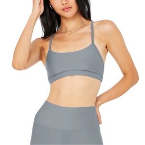 ALO Yoga Airlift Intrigue Bra in Steel Blue - Sz M - sold out color!